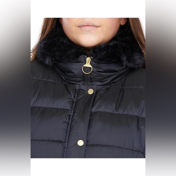 Barbour - Fortmartine Faux Fur Trimmed Quilted Jacketm (Size 14/1X) - Picture 5 of 7